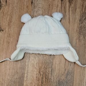 Cozy White Kids Winter Hat with Ear Flaps